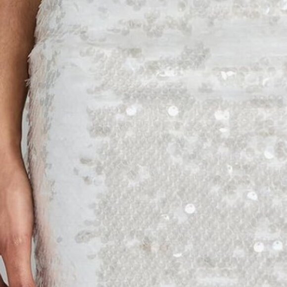 REVOLVE + Bardot Jinxa Mini White Sequin Sleeveless Dress Size 6 Medium - Picture 4 of 9